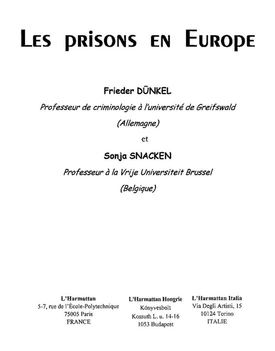 Les prisons en Europe - cover