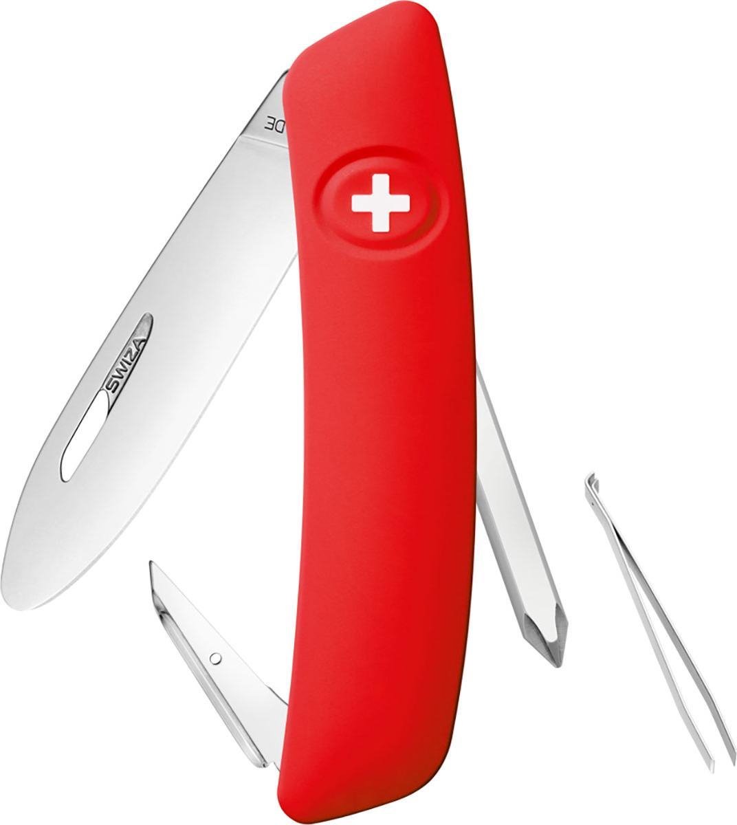 Swiza D02 Junior Zakmes - Rood (Red) - Blisterverpakking