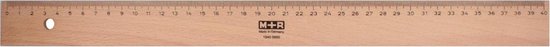 Liniaal M鯾ius & Ruppert 50cm hout met metaalinleg