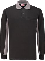 Workman Polosweater Bi-Colour - 2406 zwart / grijs - Maat S