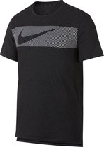 Nike Breath Top Ss Hyper Dry Gfx Sportshirt Heren - Zwart