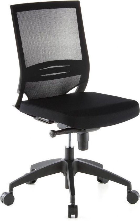 hjh office Porto Eco meh tissu - Chaise de bureau - Noir