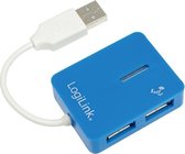 "USB-HUB LogiLink ""Smile"" 4-Port zonder Voeding blauw"