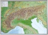 Georelief Alpen met voelbaar 3D reliëf, 77 x 55 x 2 cm