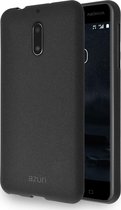 Azuri flexible cover with sand texture - zwart - voor Nokia 6