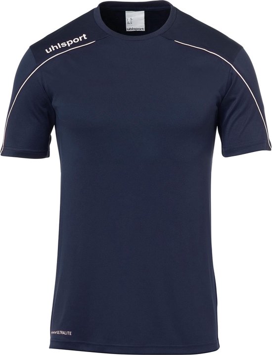 Uhlsport Stream 22 Teamshirt Junior  Sportshirt - Maat 128  - Unisex - blauw/wit