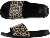 Badslippers/huisslippers met panter print voor dames 41