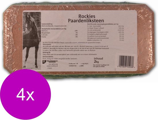 Foto: Rockies liksteen paard naturel voedingssupplement 4 x 2 kg