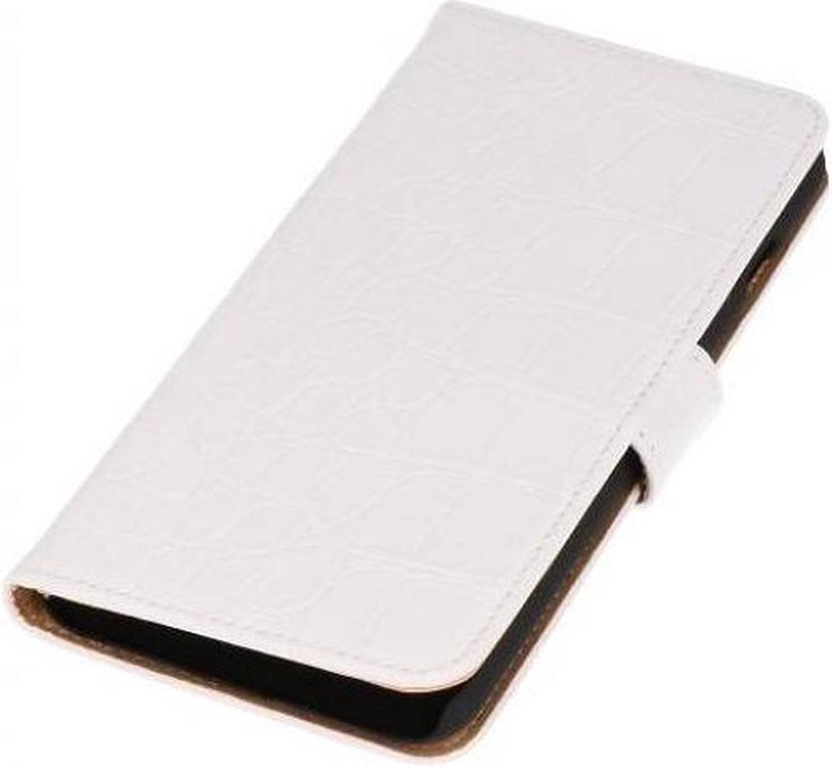 Croco Bookstyle Wallet Case Hoesjes Geschikt voor Huawei Ascend Y520 Wit