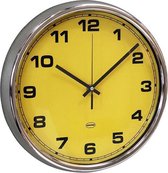 CABANAZ - klok, glas, plastic rand, doorsnede 30 cm, WALL CLOCK, geel