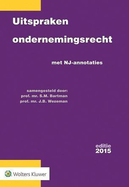 Uitspraken ondernemingsrecht 2015 - cover