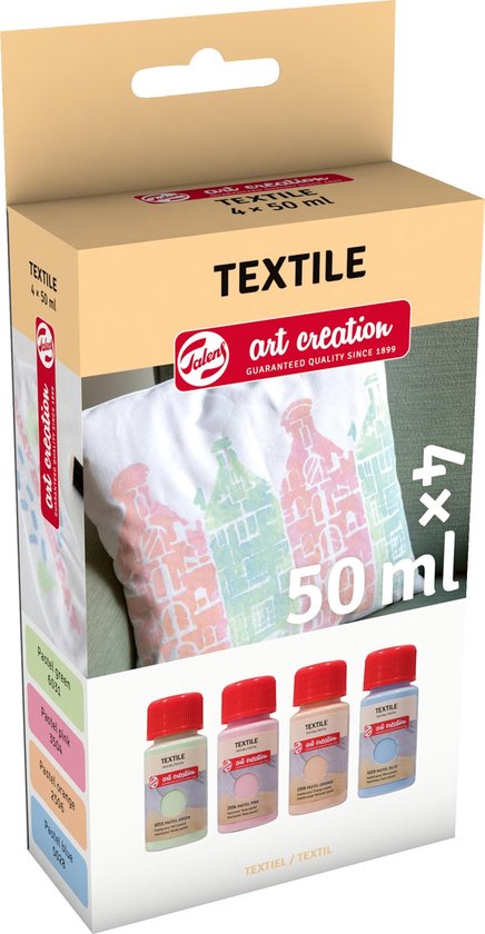 Set de peinture textile Talens Art Creation - Couleurs pastel