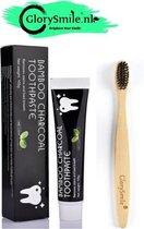 GlorySmile Houtskool tandpasta voor witte tanden / Teeth Whitening Charcoal + "Gratis Bamboo tandenborstel"