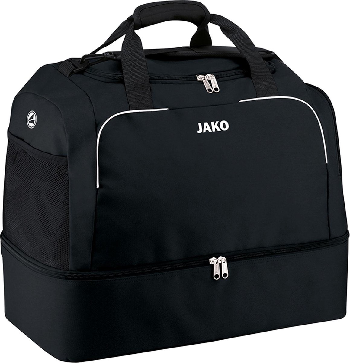 Jako Classico (Bambini) Sporttas Met Bodemvak - Zwart | Maat: BAMBINI