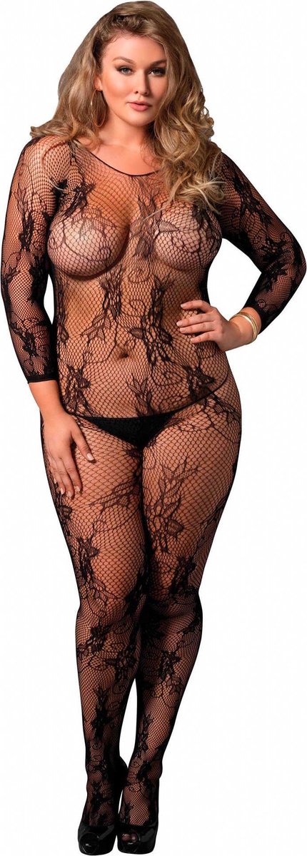 Leg Avenue Bodystocking (zwart, XL/XXL)