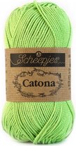 Scheepjes Catona - 513 Apple Green. PAK MET 10 BOLLEN a 50 GRAM.  INCL. Gratis Digitale vinger haak en brei toerenteller