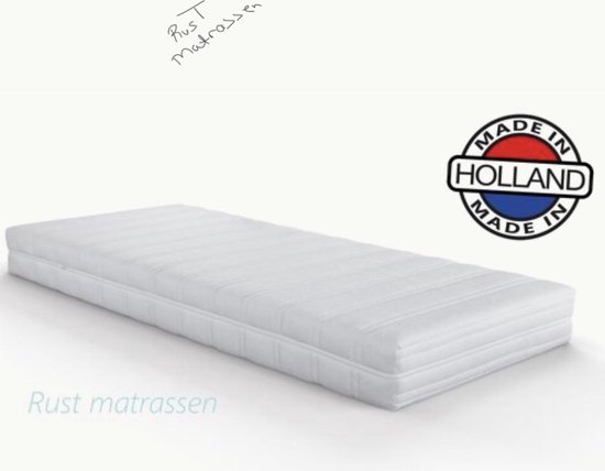 Polyether matras met anti-allergische wasbare Badstof hoes met rits - 70x190 x14cm.