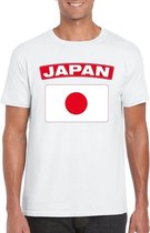 T-shirt met Japanse vlag wit heren S