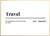 KMCT collection | voordeel set canvas zwart wit poster travel met gouden wissellijst | 50 x 70 cm