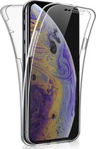 Hoesje geschikt voor iPhone XS Max - 360 Graden Case 2 in 1 Hoes Transparant + Ingebouwde Siliconen TPU Cover Screenprotector