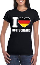 Zwart I love Duitsland fan shirt dames L