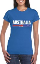 Blauw Australie supporter t-shirt voor dames S