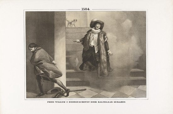 Poster Moord op Willem van Oranje door Balthasar Gerards - Geschiedenis