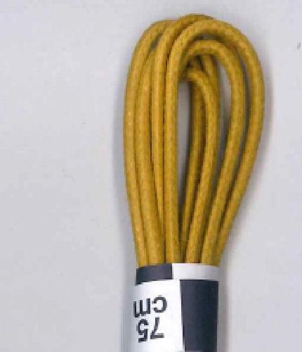 75cm - oker saffraan geel - dunne ronde wax veter - 2.5mm
