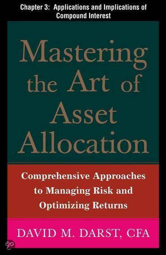 Mastering the Art of Asset Allocation, Chapter 3 - Applications and 