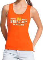 Oranje Biertje ik willem tanktop / mouwloos shirt dames - Oranje Koningsdag kleding L