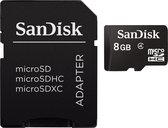 Sandisk MicroSD kaart 8 GB + SD adapter