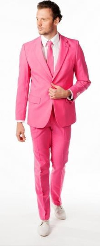 indruk Abnormaal boter Luxe roze heren kostuum 48 (m) | bol.com