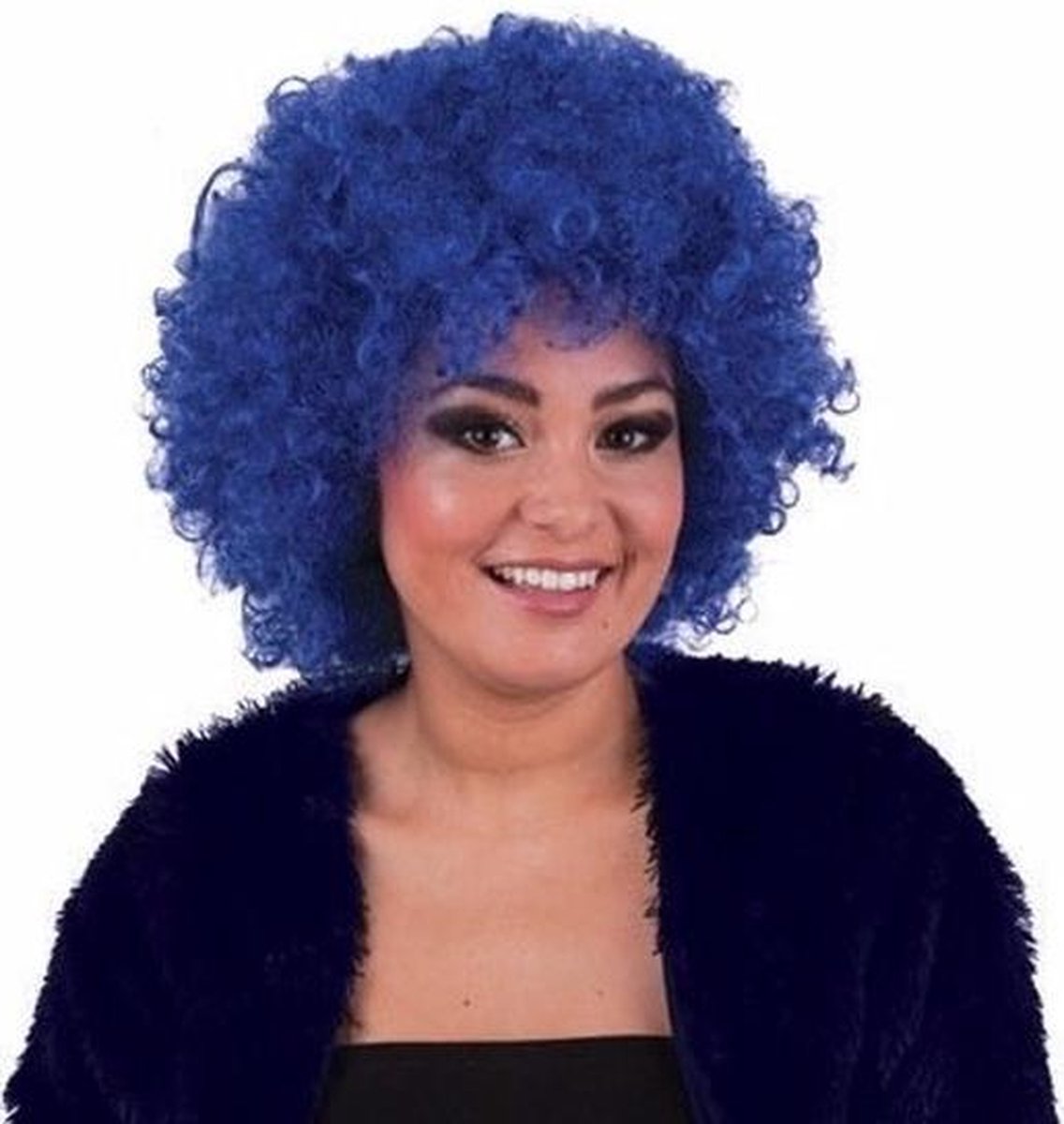 Perruque afro bleu adulte