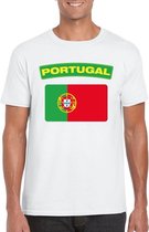 T-shirt met Portugese vlag wit heren XXL