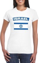 T-shirt met Israelische vlag wit dames S