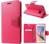 Goospery Sonata Leather hoes Samsung Galaxy S6 donker roze