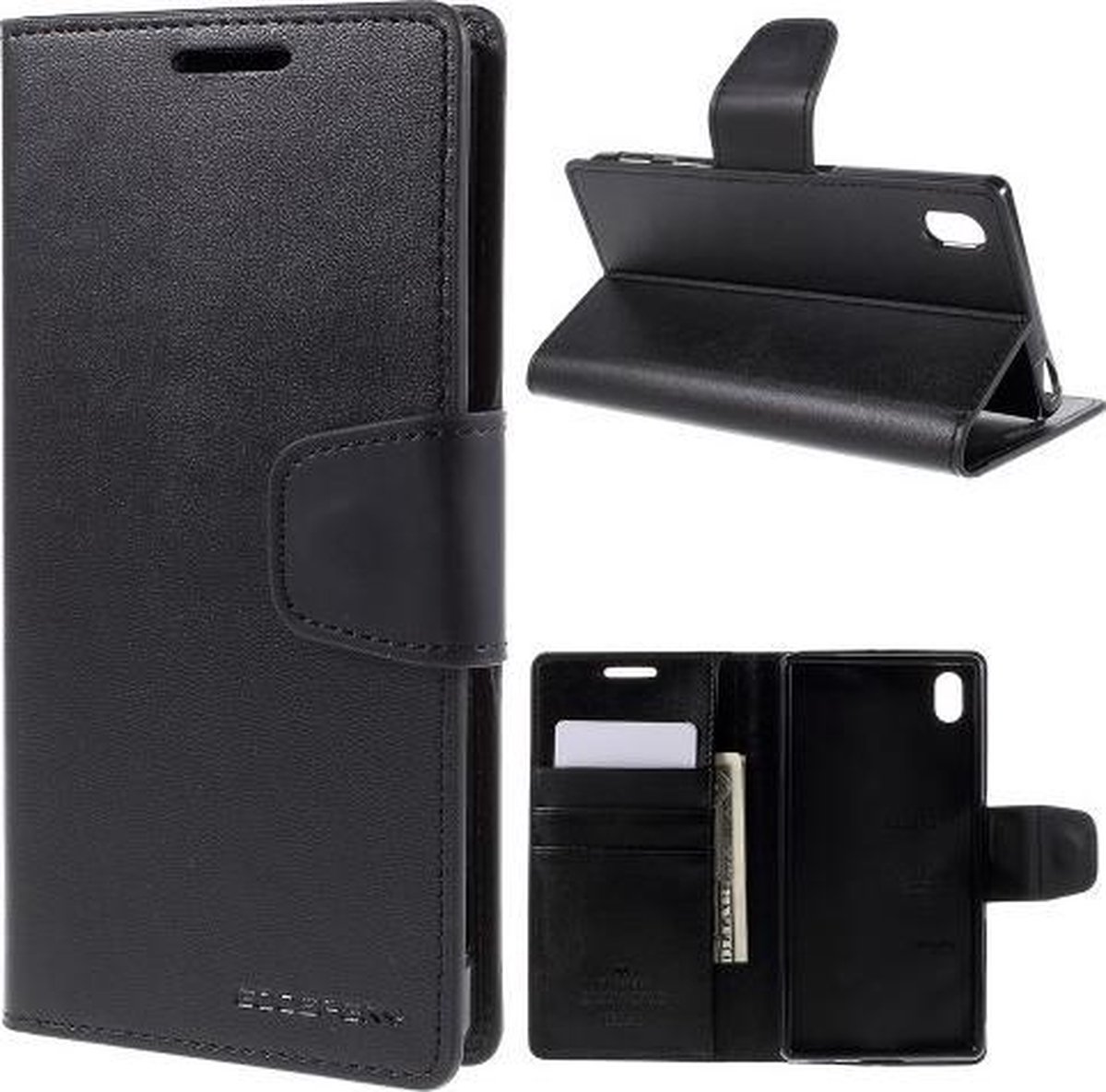 Goospery Sonata Leather case hoesje Sony Xperia Z5 zwart