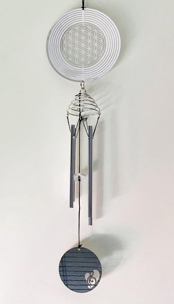 Nature's Melody Windgong COSMO SPINNER CHIME FLOWER OF LIFE BLOEM VAN HET LEVEN 44CM