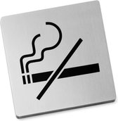 Zack Indici Pictogram verboden Te Roken 12.5X10X0.5cm Mat Gesatineerd RVS