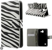 Huawei Ascend Y550 zebra agenda wallet hoesje
