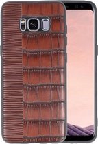 Croco Donker Bruin hard case hoesje voor Samsung Galaxy S8