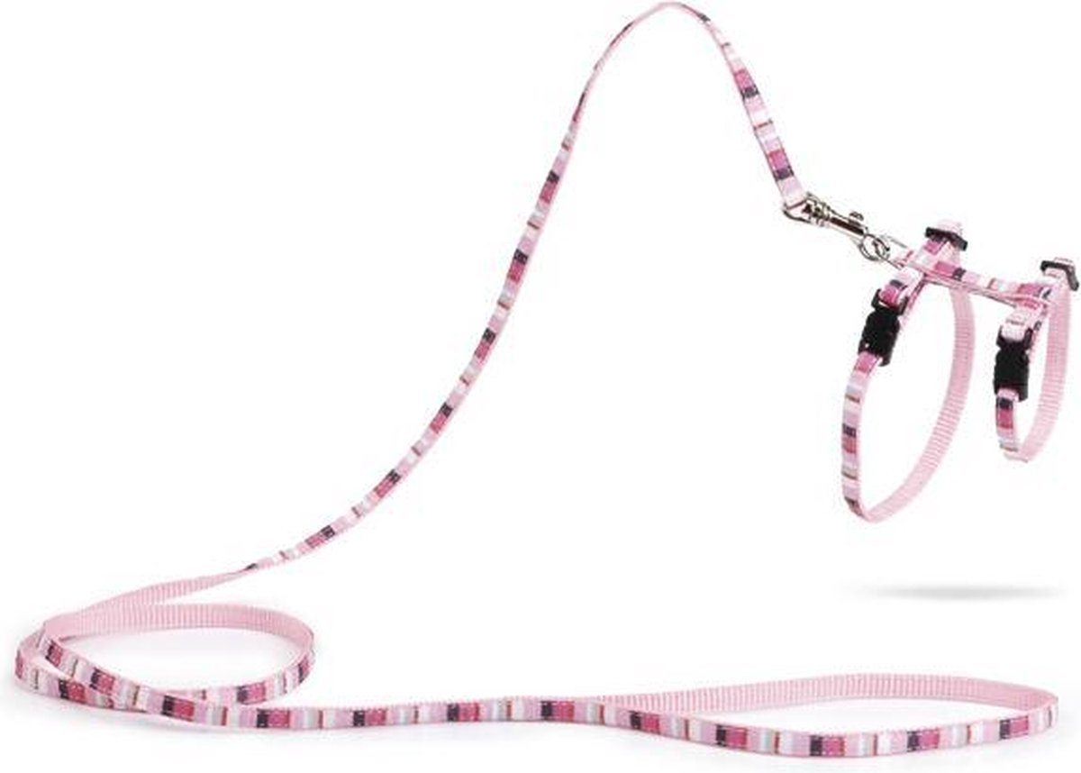 Beeztees Joy - Kittentuig - Nylon - Roze - 15-33 cm