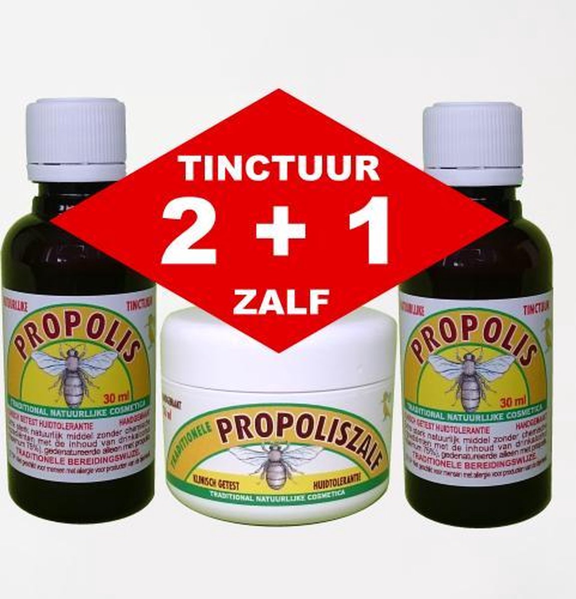 Dr.Dudek PROPOLIS TINCTUUR PAKKET (2+1 PROPOLISZALF ) - Propolistinctuur - Honingzalf