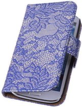 Étui Samsung Galaxy Note 3 Livre / Portefeuille / Couverture Blauw Dentelle