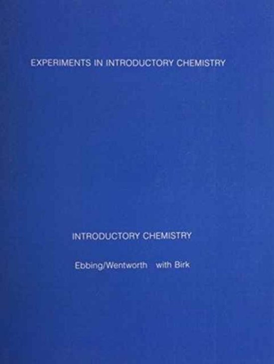 Experiments for Introductory Chemistry 9780395466261 Rupert Wentworth Boeken