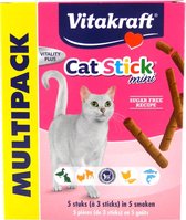 Vitakraft Cat-Stick Mini Kattensnack - Multipack Mix - 5 x 3 Stuks