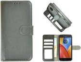 Wallet bookcase zwart fashion hoesje voor Motorola Moto E4 Plus