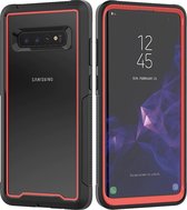 Samsung Galaxy S10 Back cover - Zwart / Rood - Shockproof Armor Hybrid