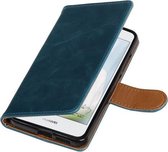 BestCases.nl Blauw Pull-Up PU booktype wallet cover hoesje voor Huawei Nova Plus