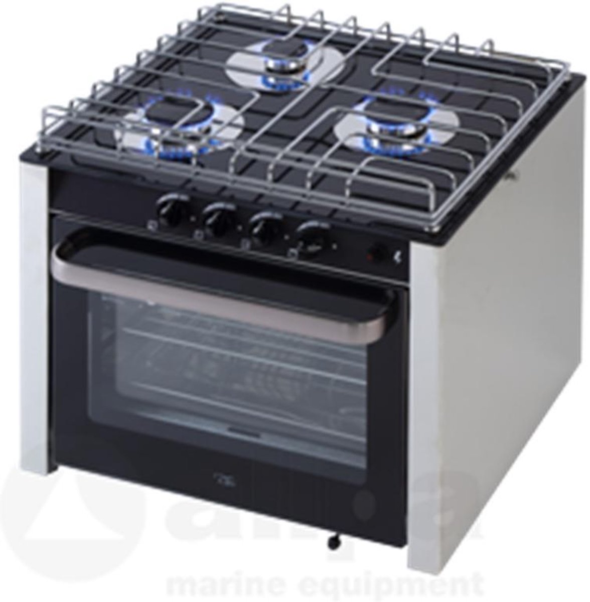 GASOVEN INBOUW 3 BRANDERS RVS